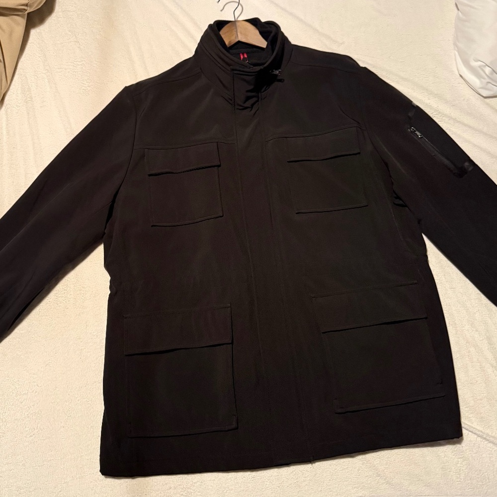 Calvin Klein men’s black softshell fleece lined jacket